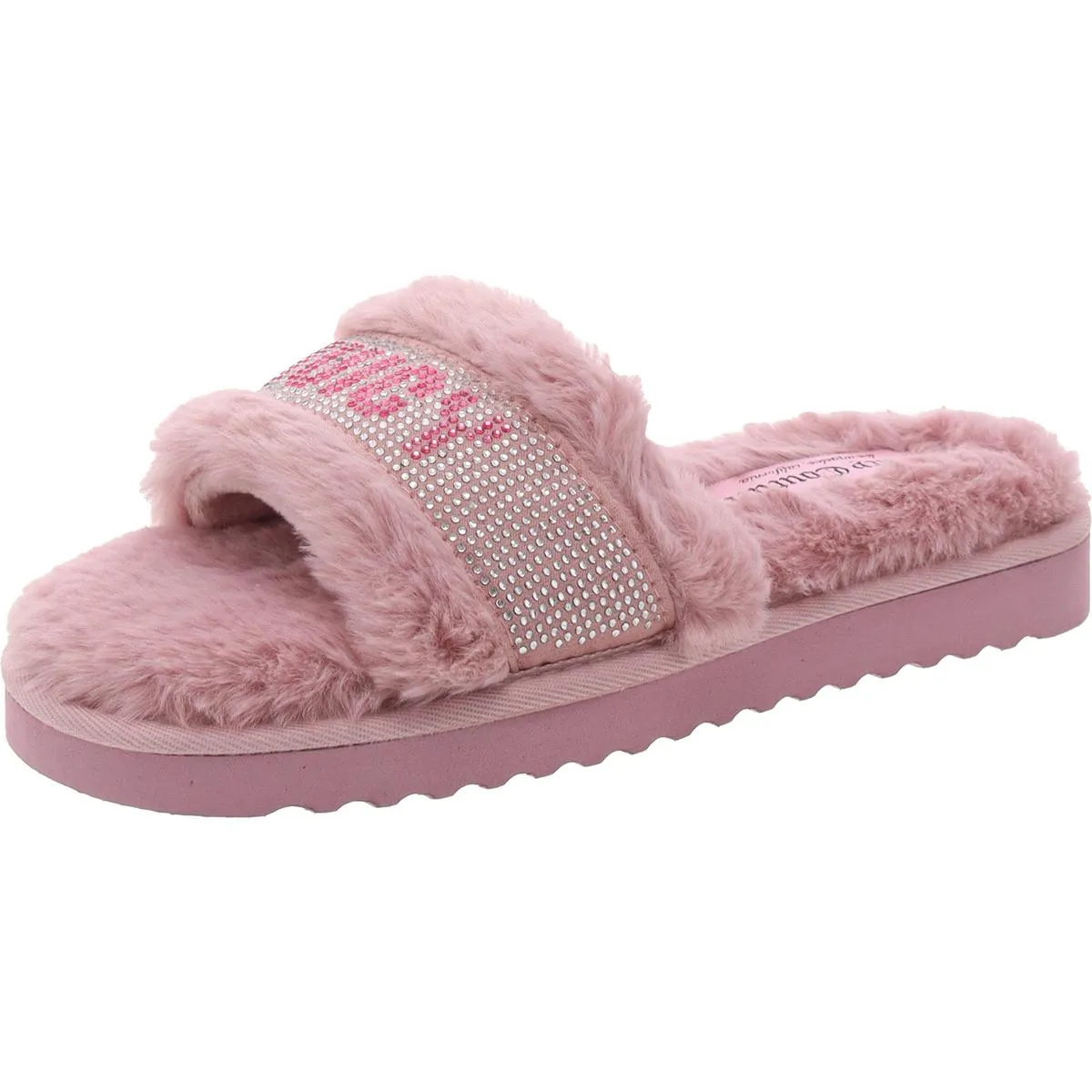 Halo Womens Rhinestone Comfy Slide Slippers