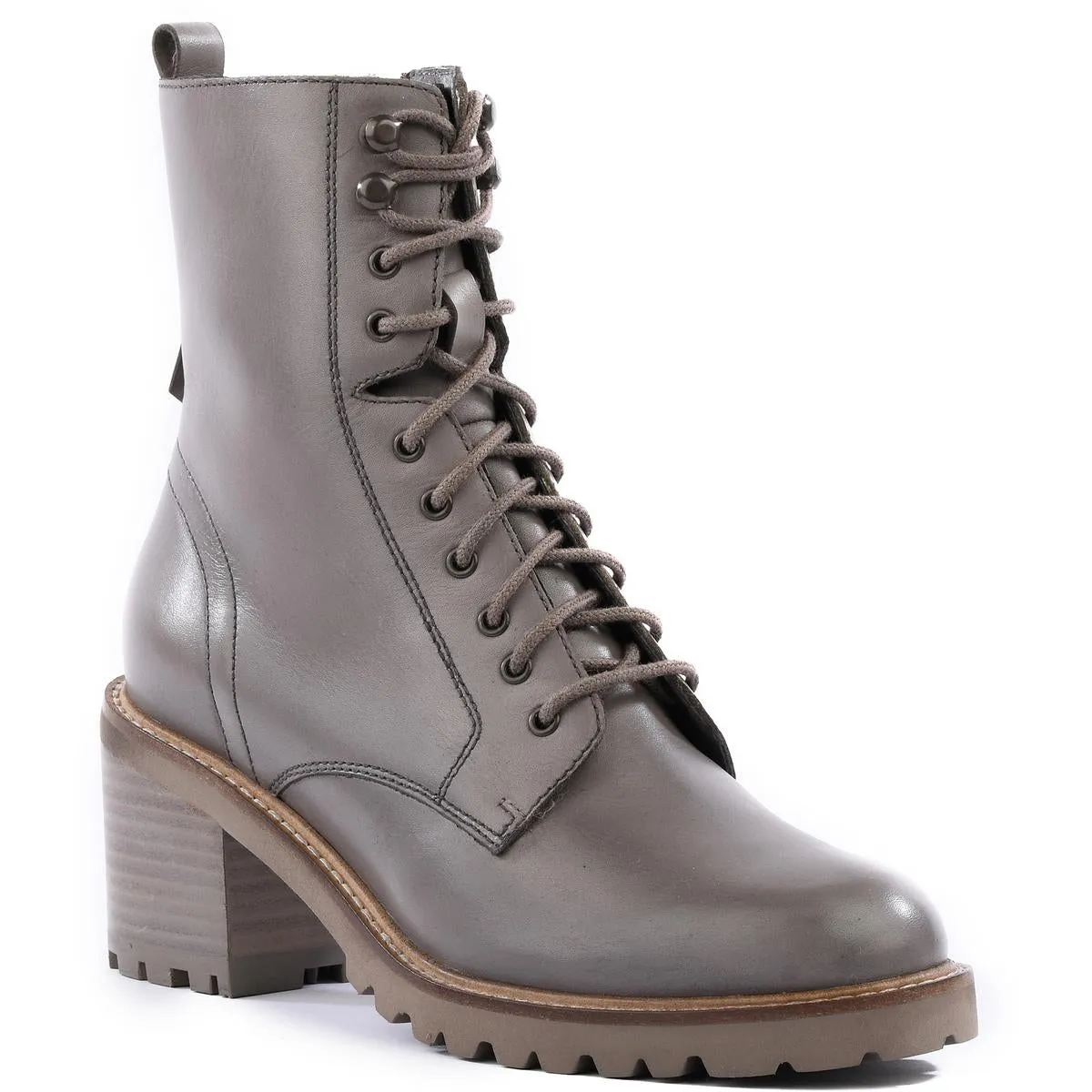 Irresistible Womens Leather Lace-Up Combat Boots