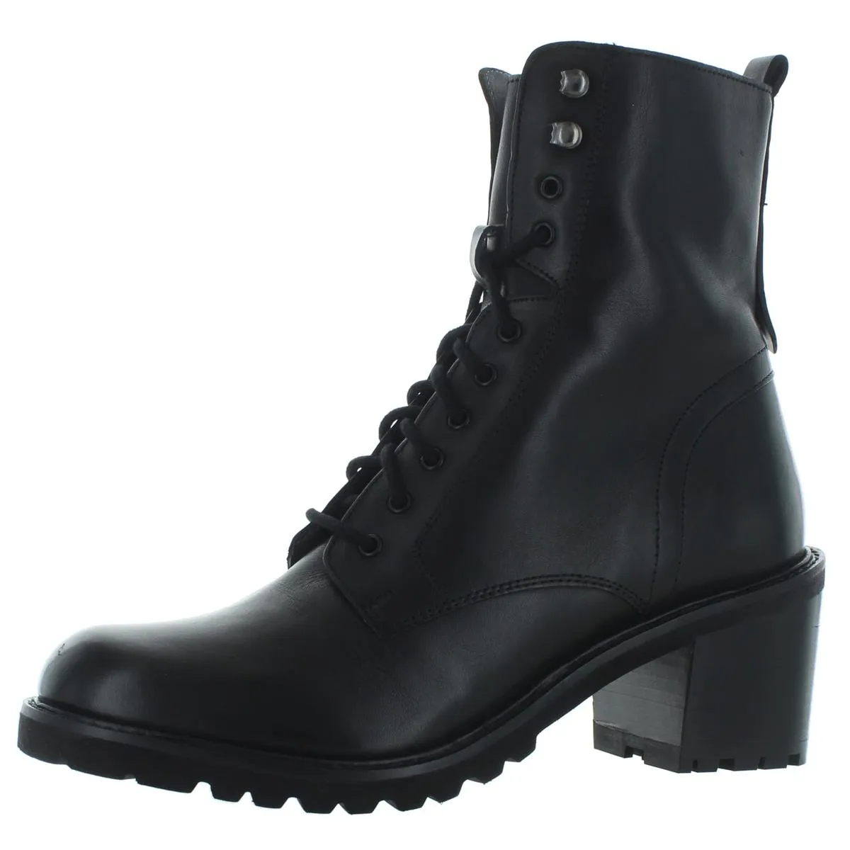 Irresistible Womens Leather Lace-Up Combat Boots