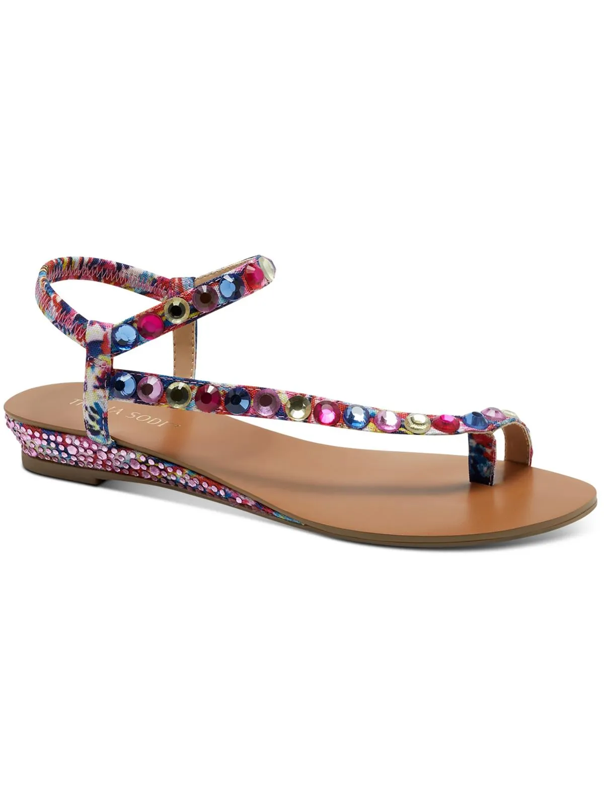 Izabel Womens Open Toe Slip On Wedge Sandals