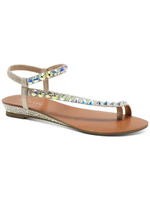 Izabel Womens Open Toe Slip On Wedge Sandals