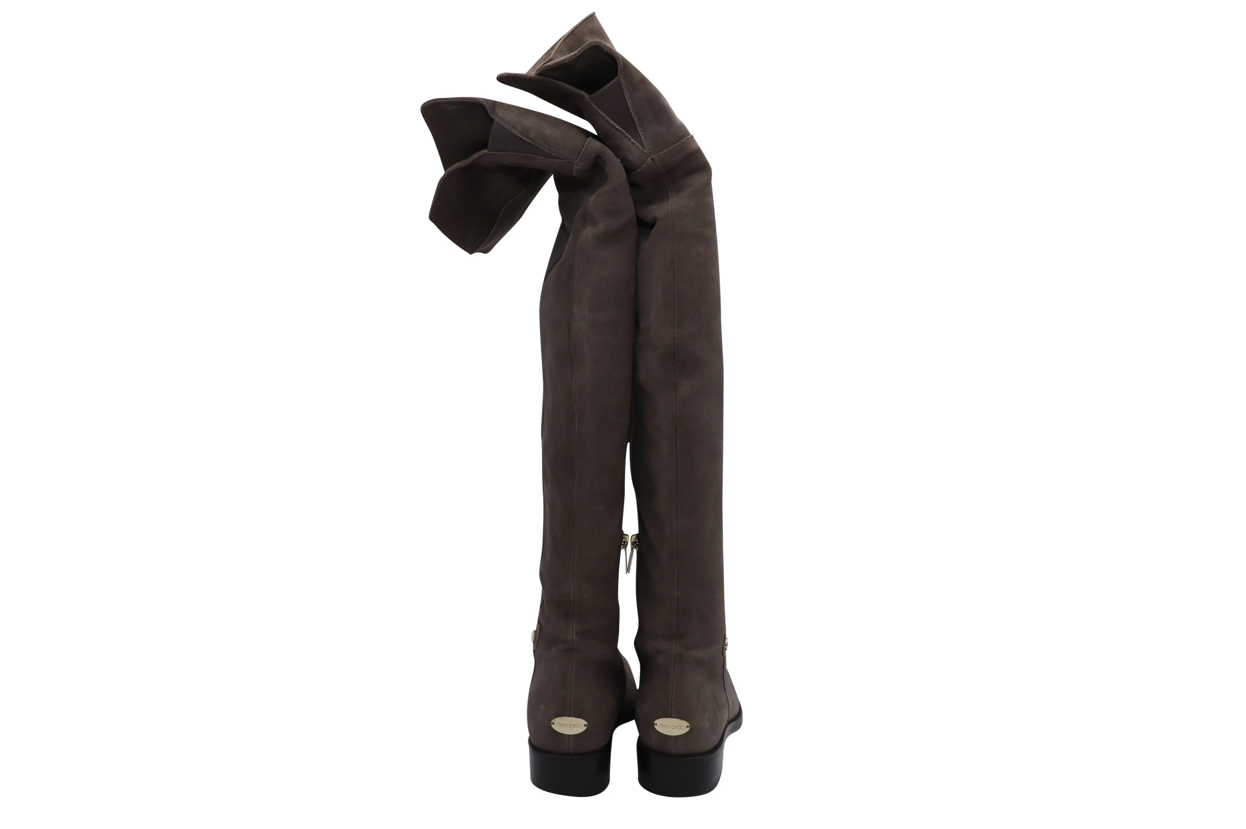 Jimmy Choo Knee-Length Boots in Brown Suede