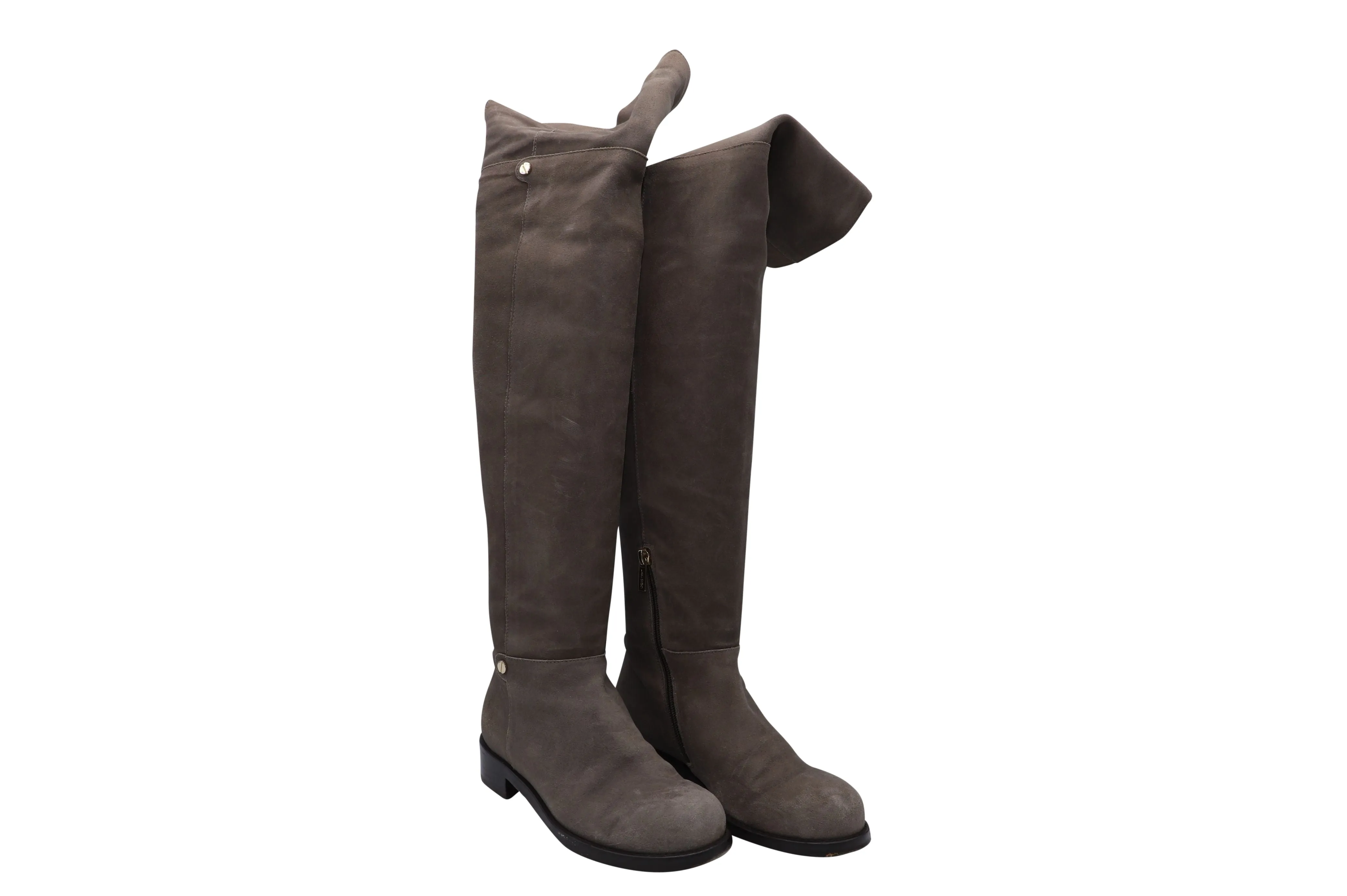 Jimmy Choo Knee-Length Boots in Brown Suede