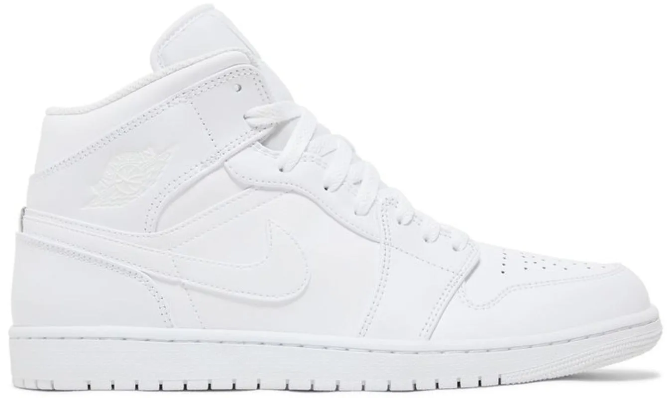 Jordan 1 Mid Triple White