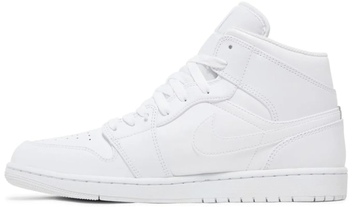 Jordan 1 Mid Triple White