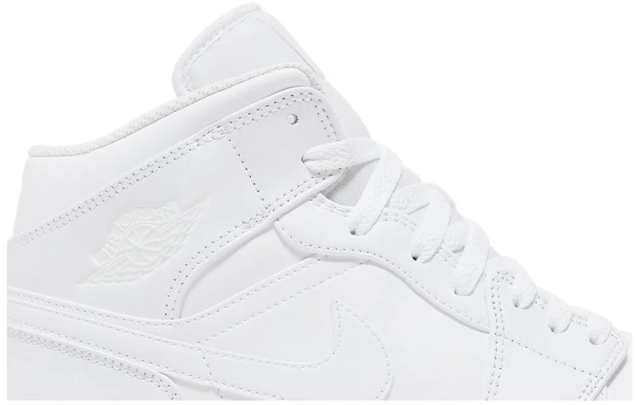 Jordan 1 Mid Triple White