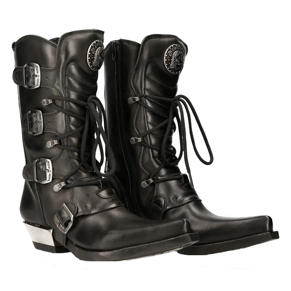 M-7993-s1 Western Cowboy Boots Leather Buckle