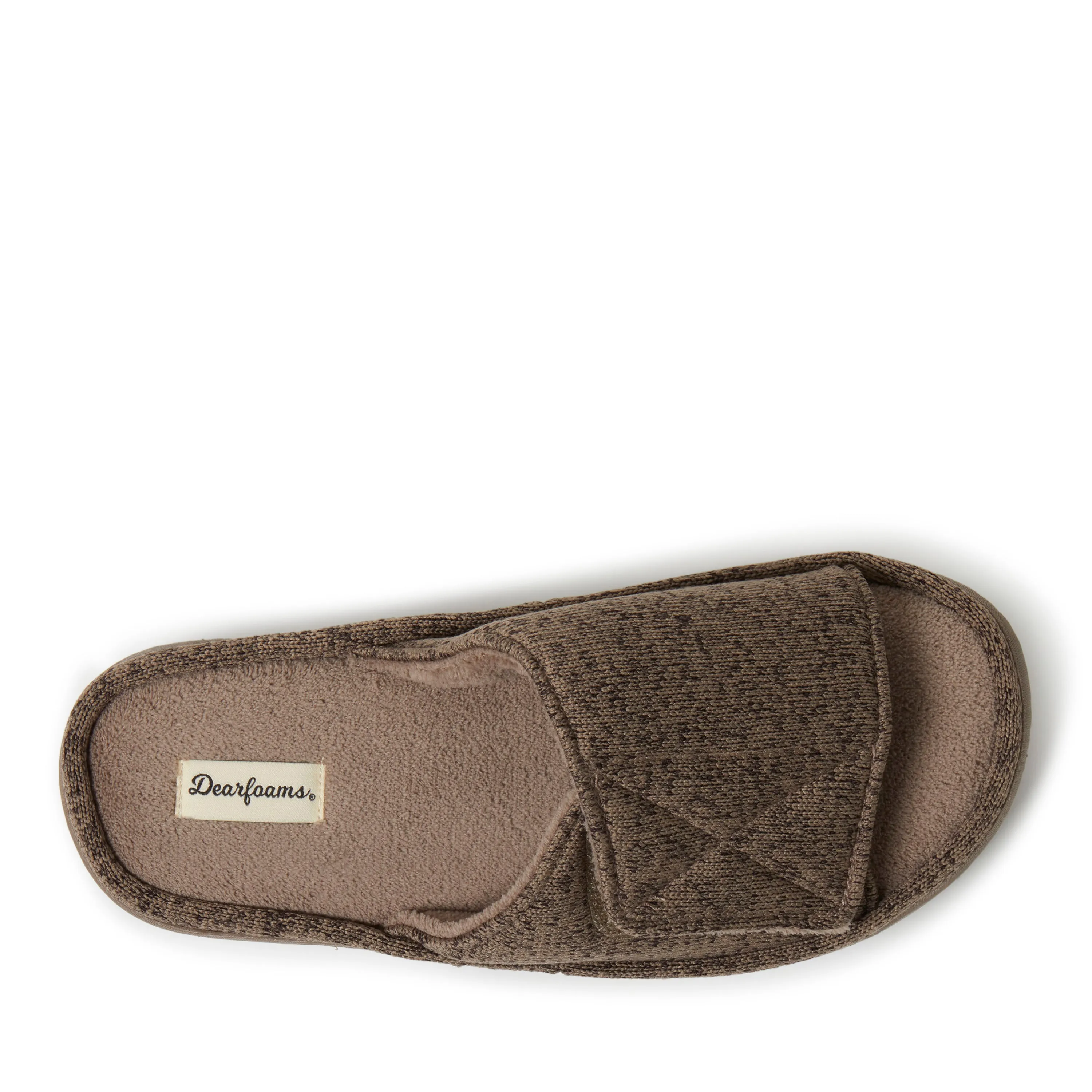 Men's Chase Marled Knit Slide Memory Foam Slippers with Adjustable Strap