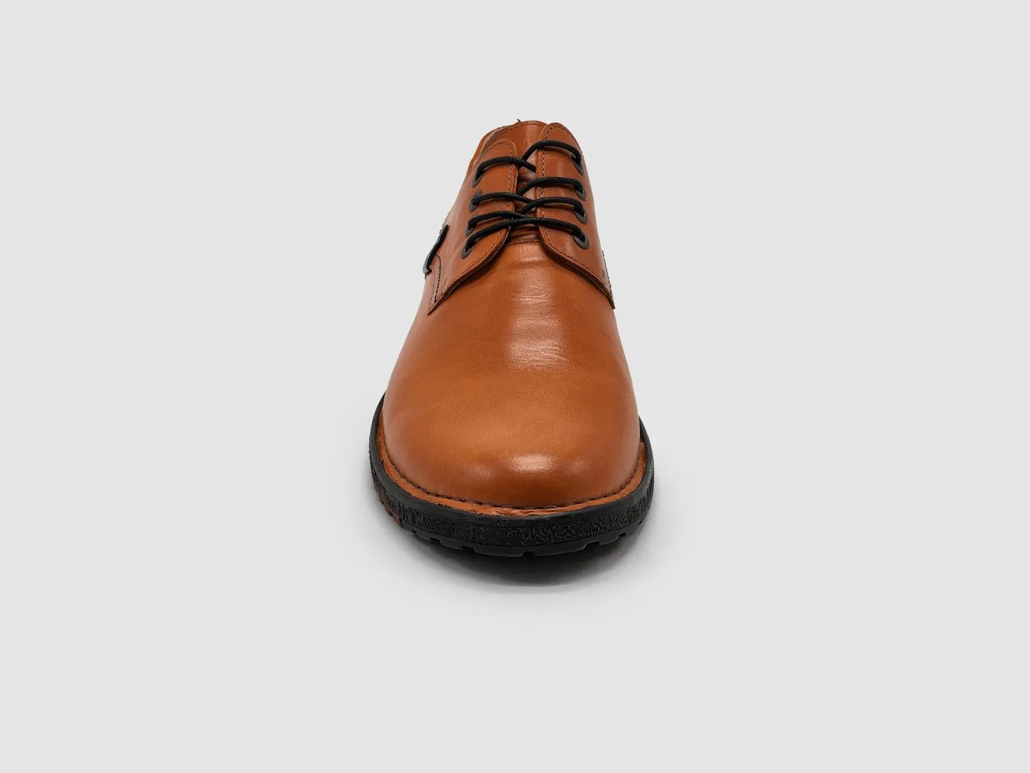 Men's Derby Leather Dress Shoes In Orange