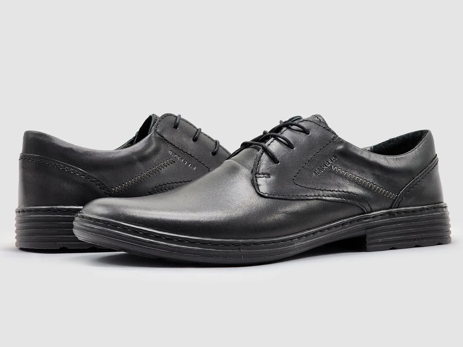 Men's Oxford Leather Dress Shoes In Black