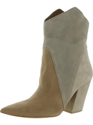 Nestly Womens Suede Two Tone Ankle Boots
