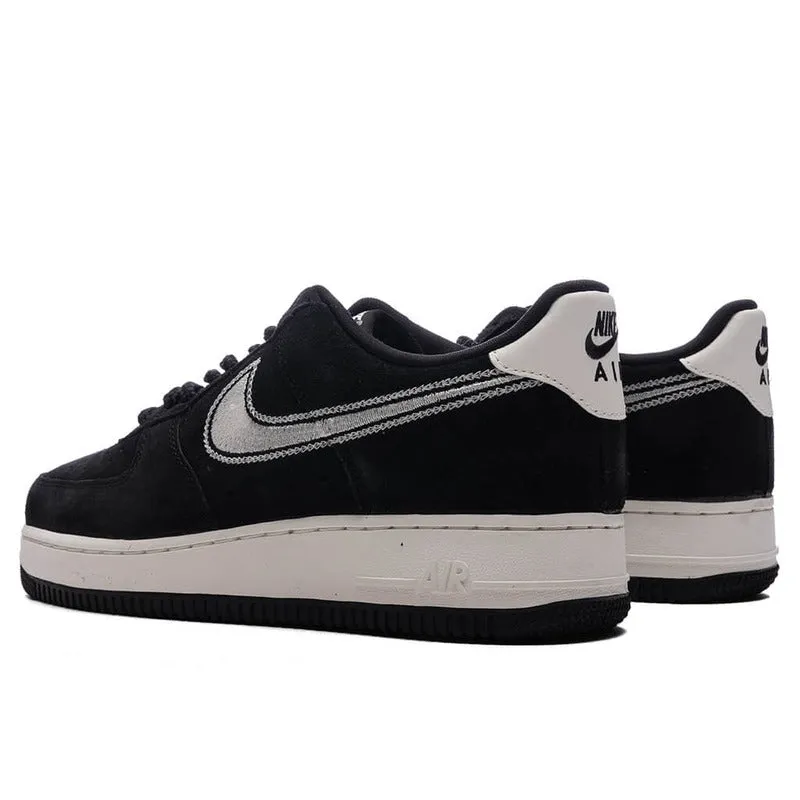 Nike Air Force 1 Low '07 LV8 Black Sail Embroidered Swoosh