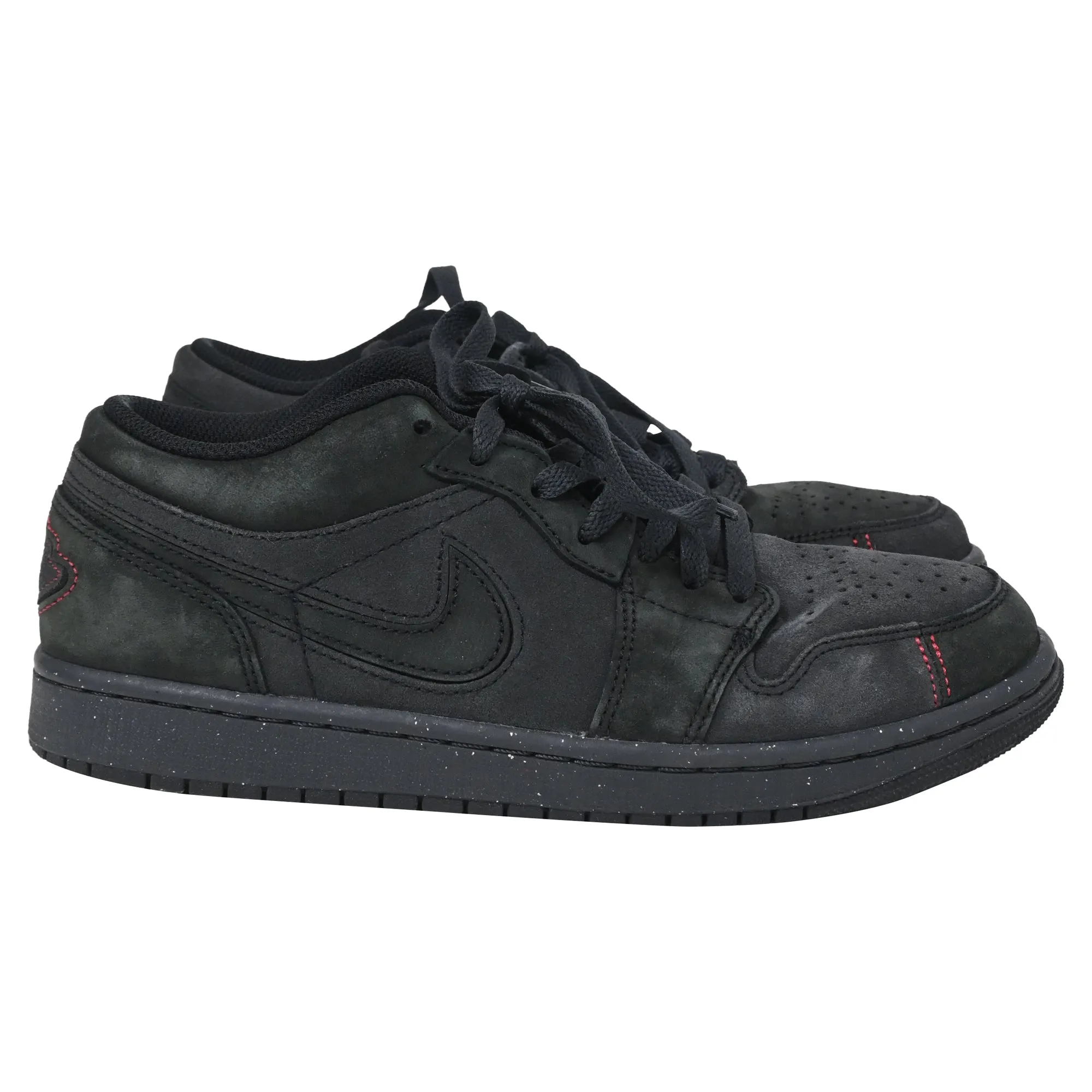 Nike Air Jordan 1 Low SE Craft Sneakers in Black Leather