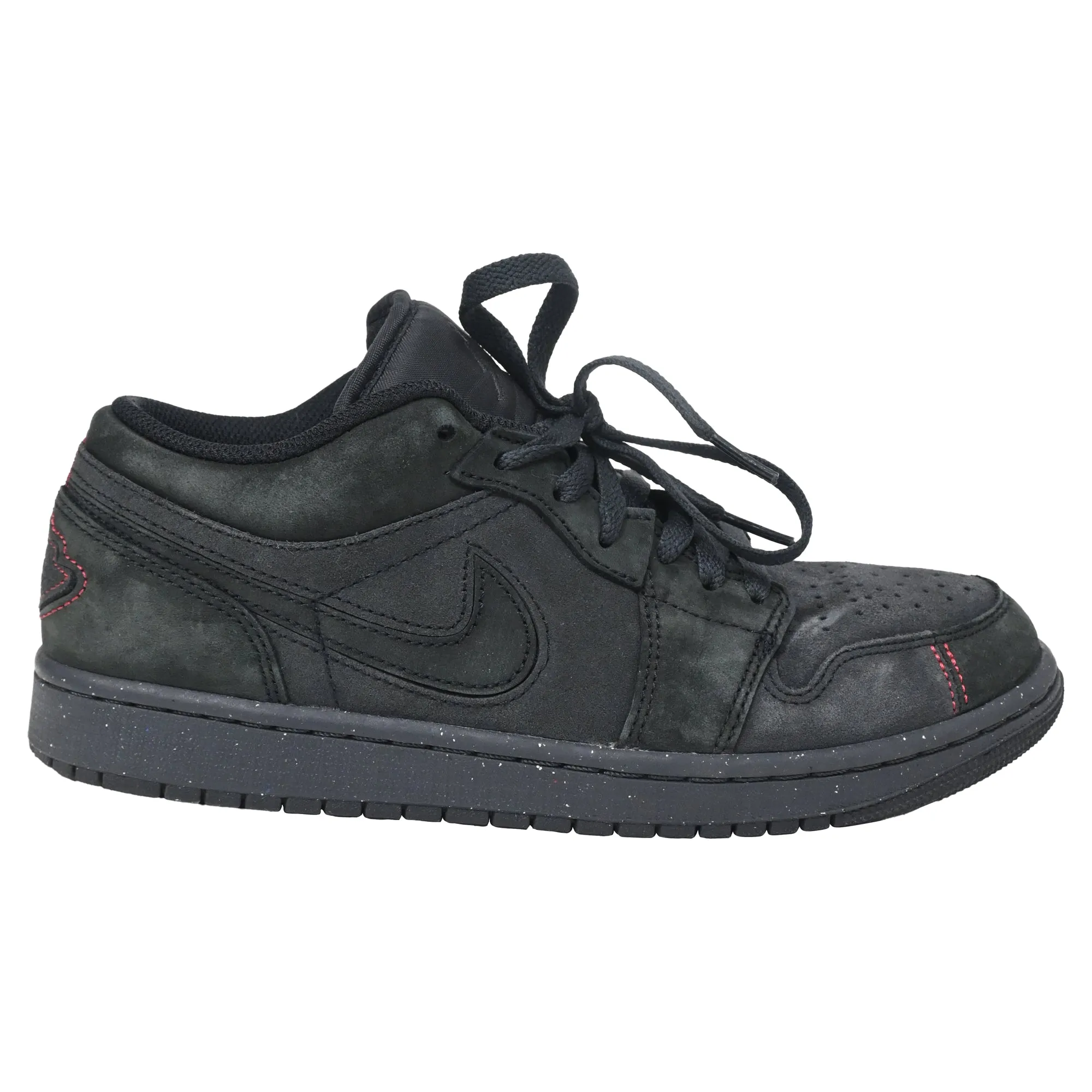 Nike Air Jordan 1 Low SE Craft Sneakers in Black Leather