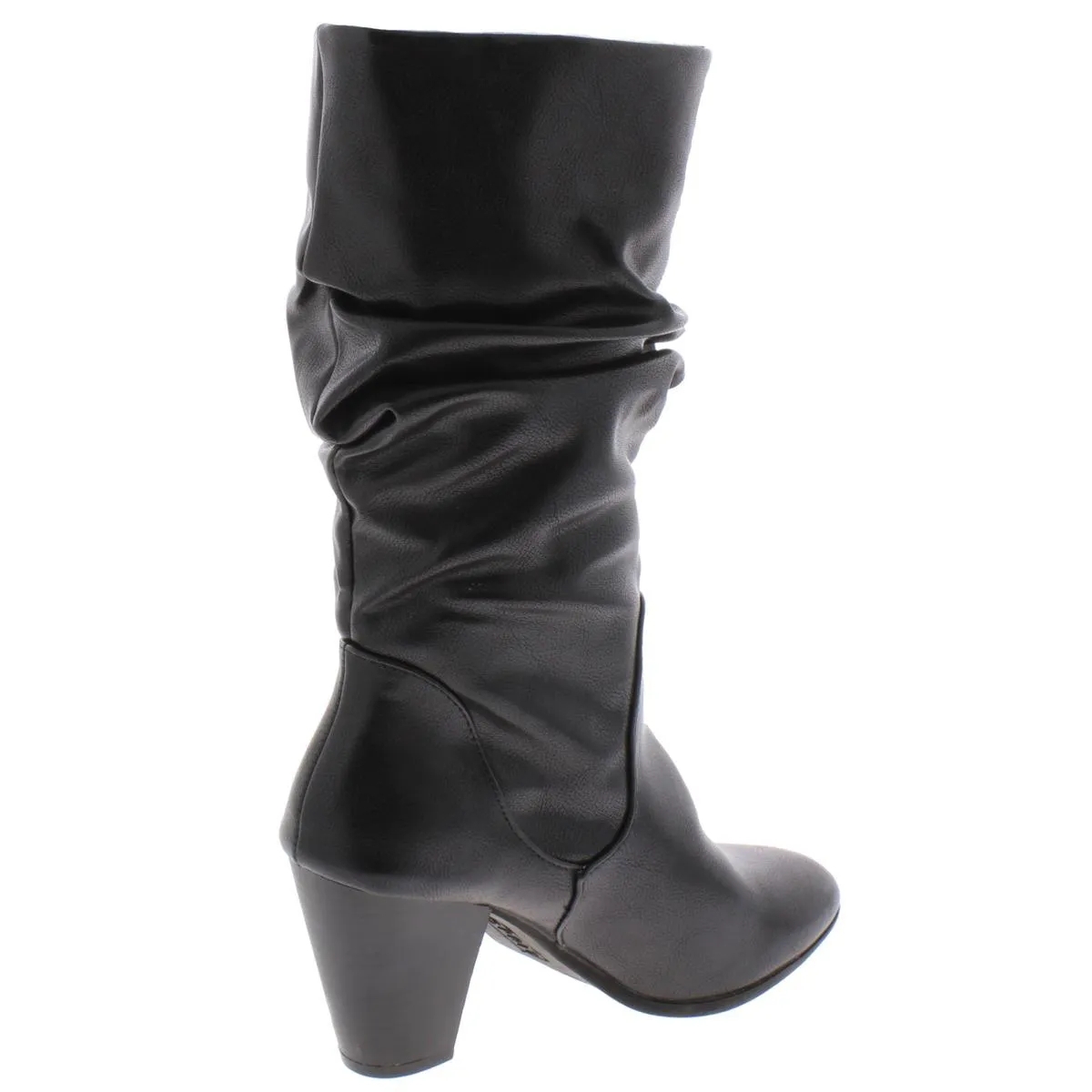 Oliana Womens Faux Leather Slouchy Mid-Calf Boots