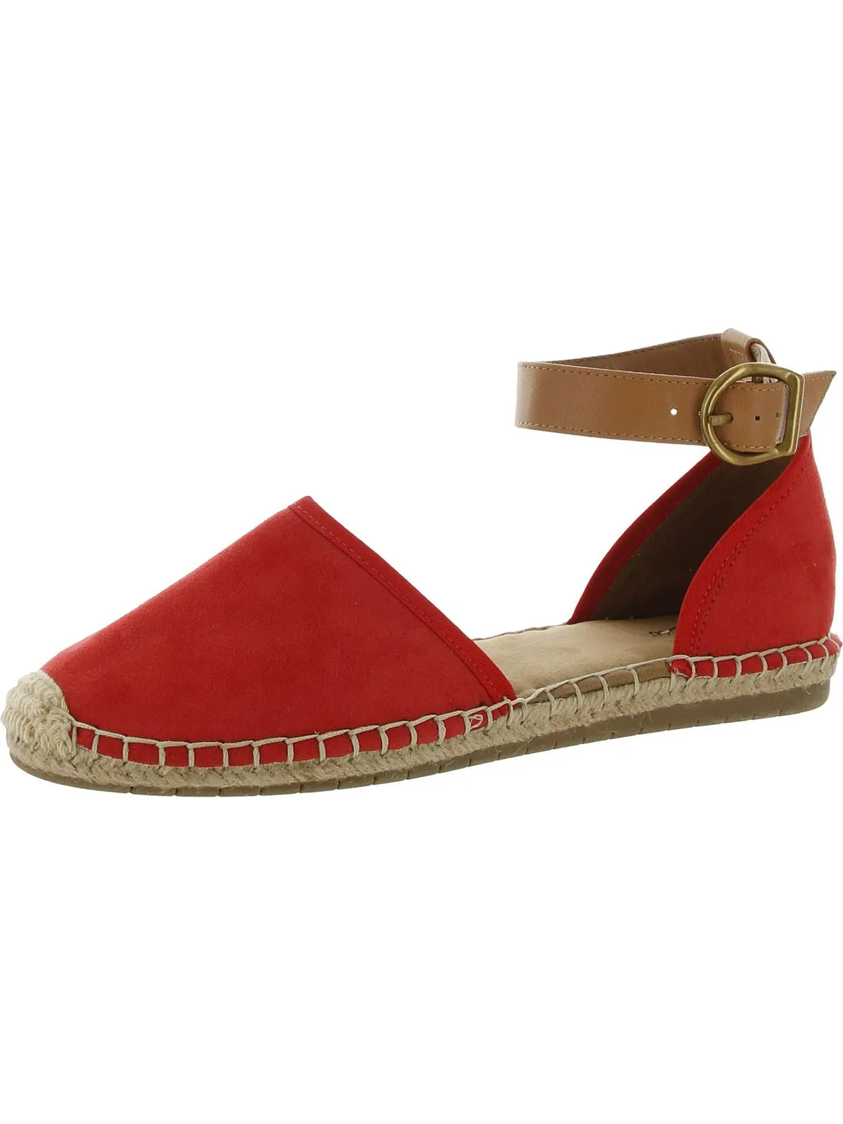 Paminna Womens Faux Suede Toe Cap Flat Sandals