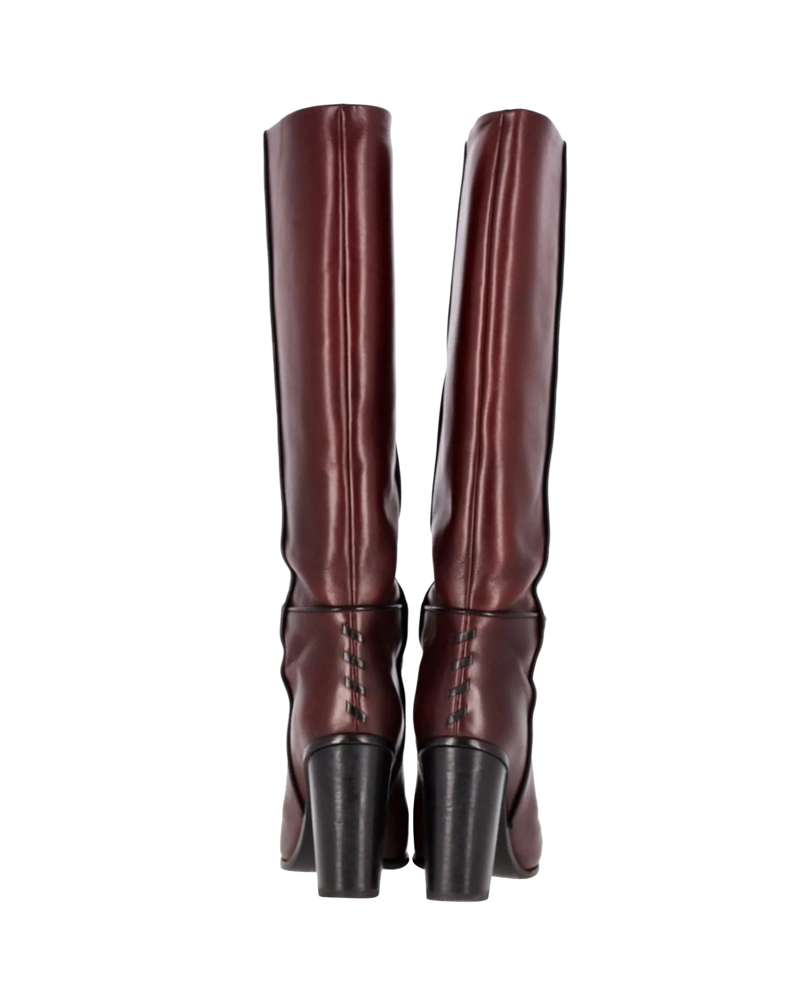 Proenza Schouler Knee Boots in Burgundy Leather