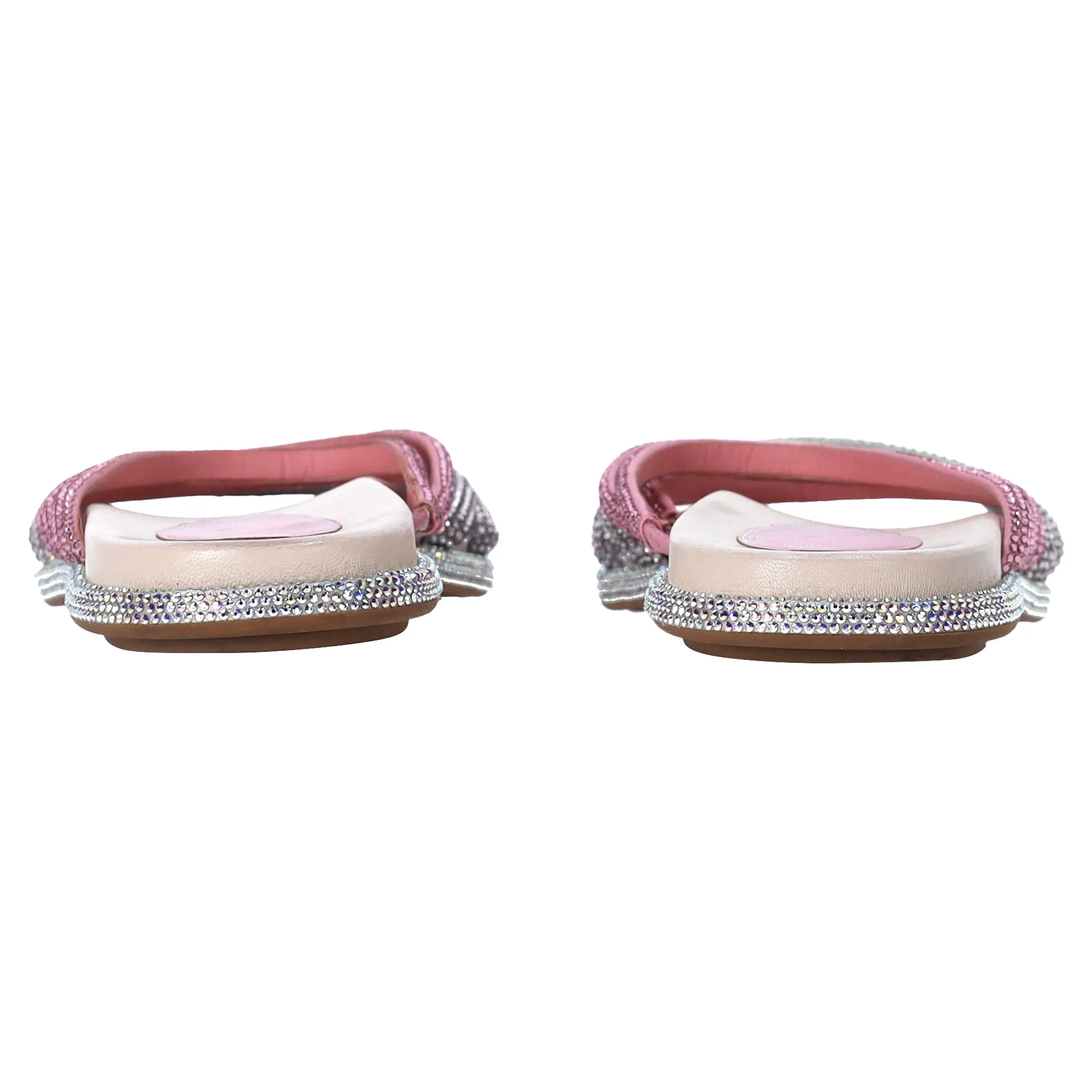 Ren�� Caovilla Frida Crystal-Embellished Strappy Slippers in Multicolor Leather