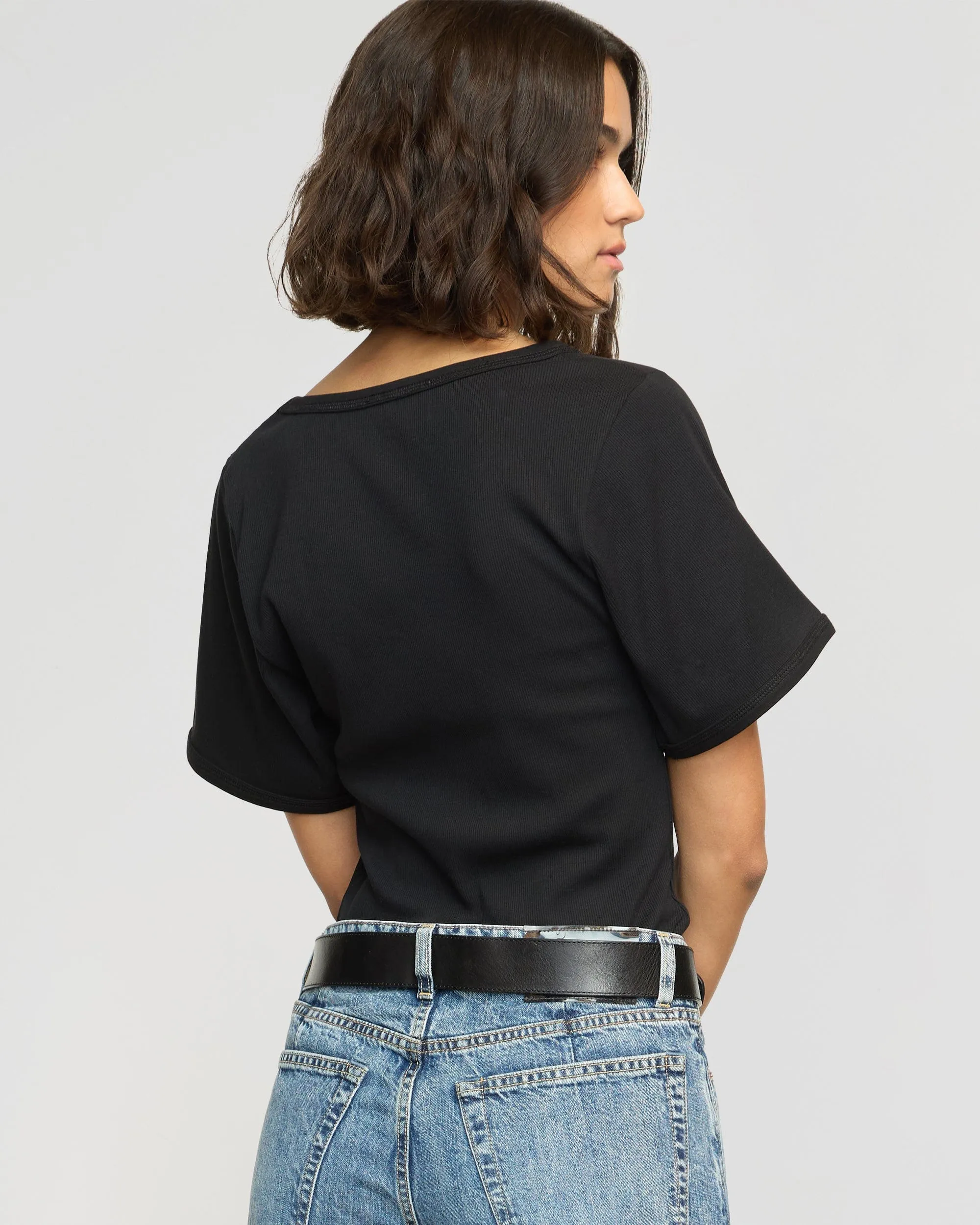 Renee Sculpted Scoop-Neck Tee