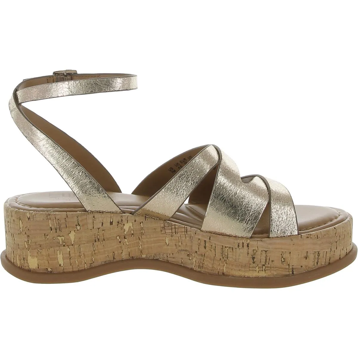 Riley Womens Faux Leather Metallic Ankle Strap