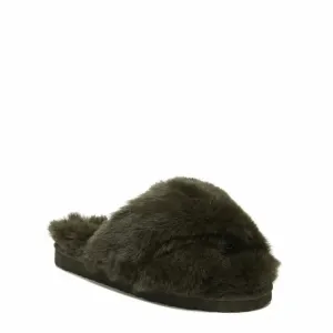 Sam Edelman Jeane Slipper Women's 6 Brown Faux Fur Comfort Slip-On Slide KHD754