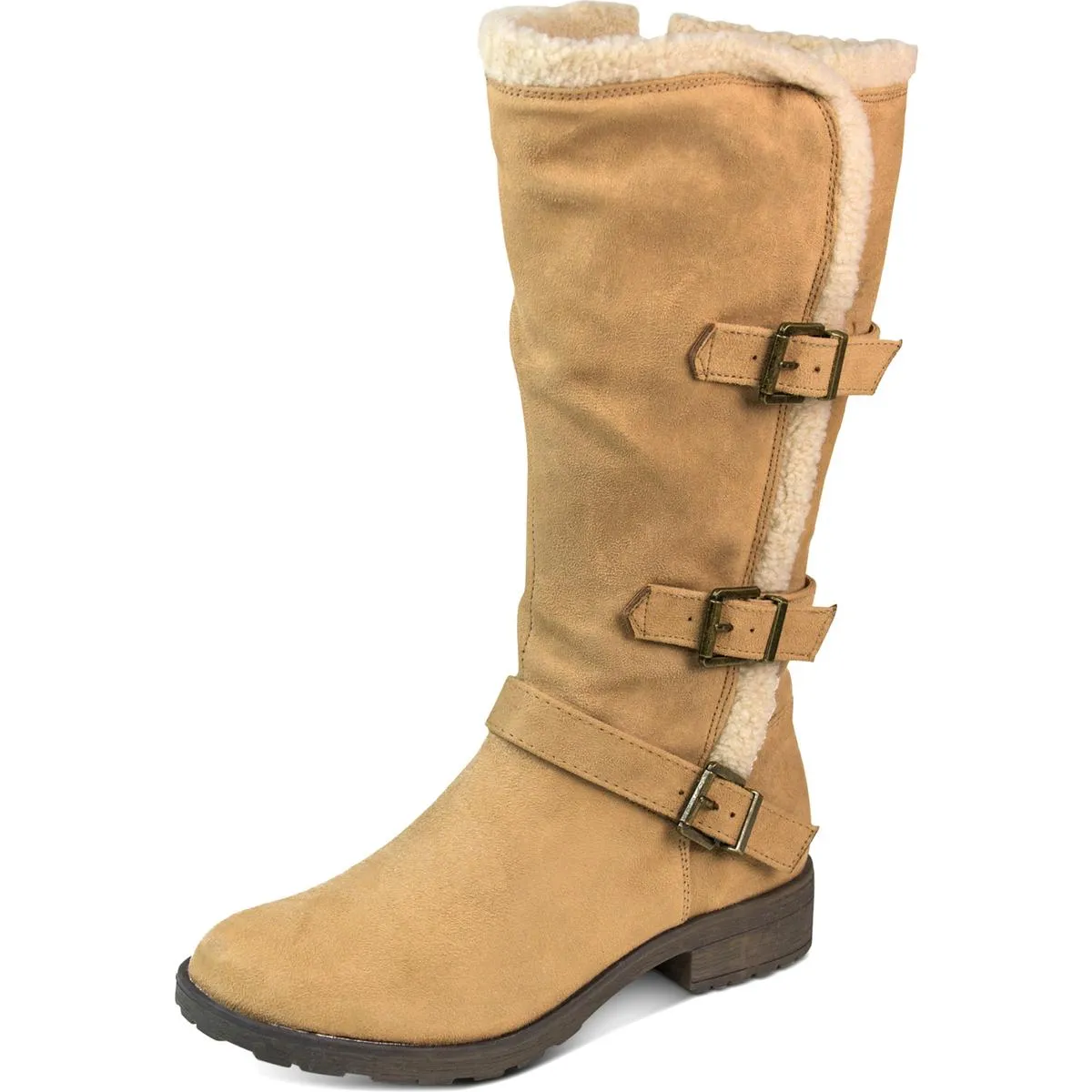 Santell Womens Faux Fur Tall Knee-High Boots