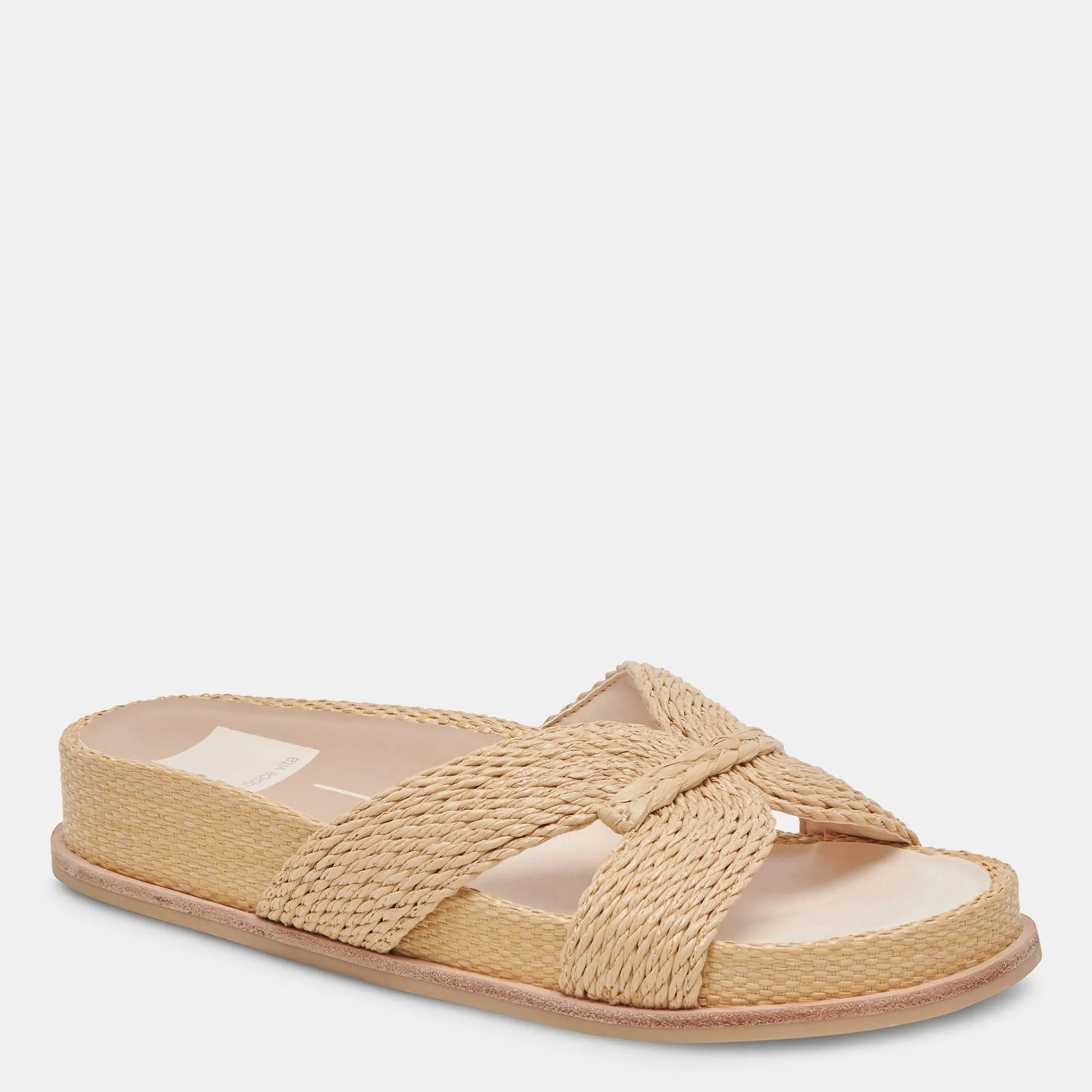 Selda Wide Sandals Lt Natural Raffia