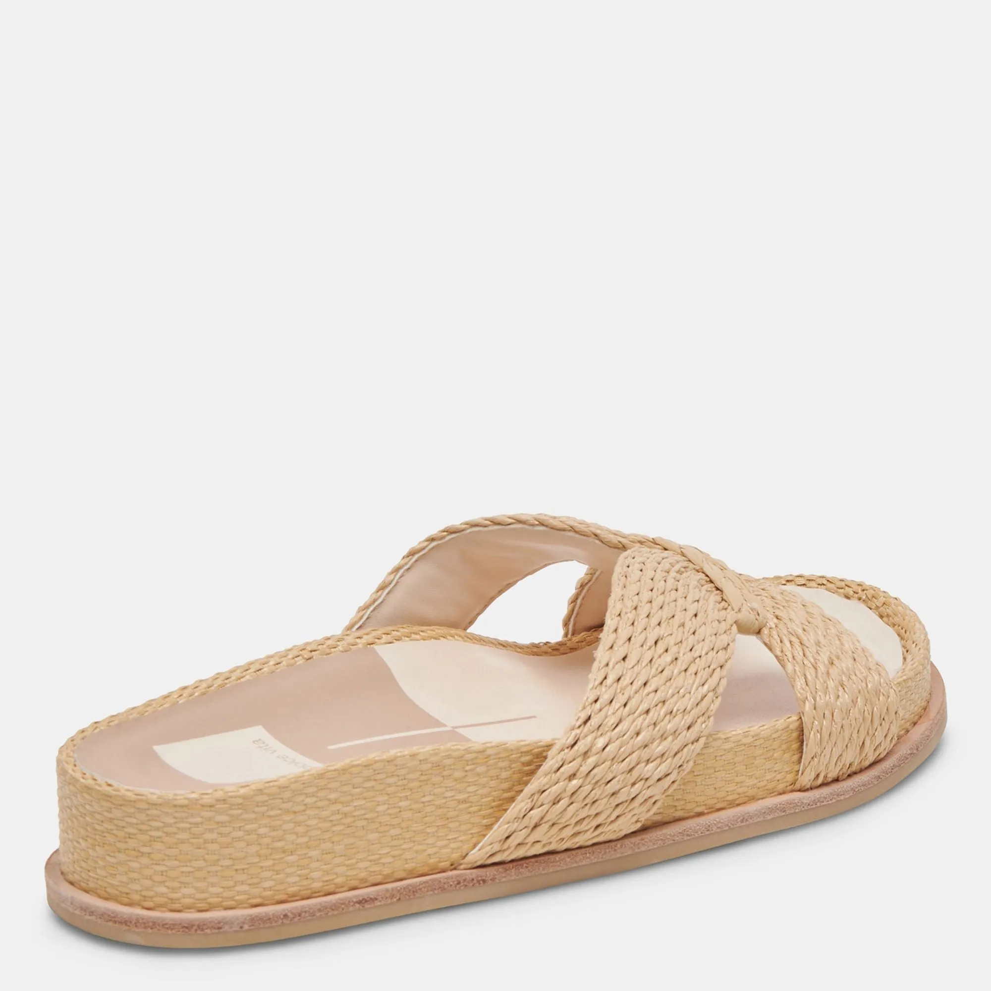 Selda Wide Sandals Lt Natural Raffia