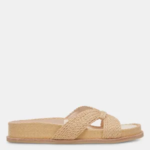 Selda Wide Sandals Lt Natural Raffia
