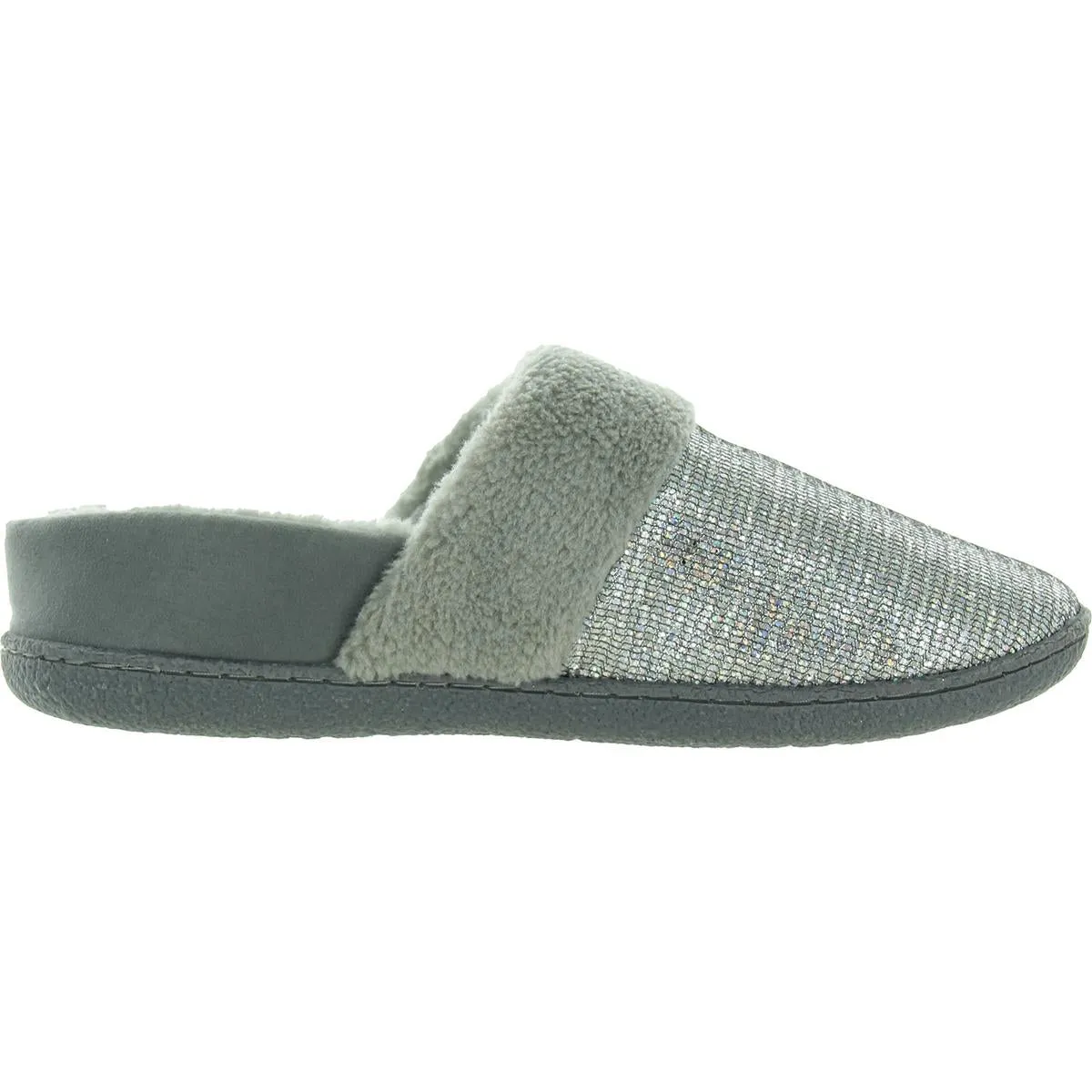 Siesta 8 Womens Faux Fur Glitter Loafer Slippers