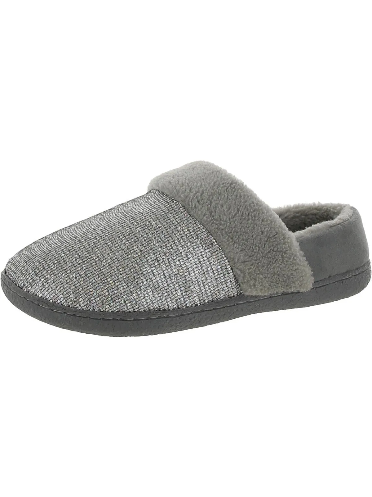 Siesta 8 Womens Faux Fur Glitter Loafer Slippers