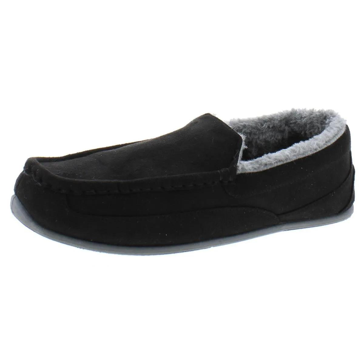 Spun Mens Comfort Insole Faux Fur Lined Loafer Slippers