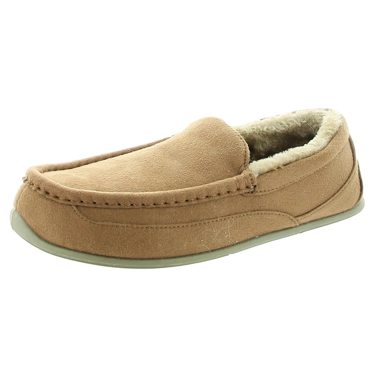 Spun Mens Comfort Insole Faux Fur Lined Loafer Slippers