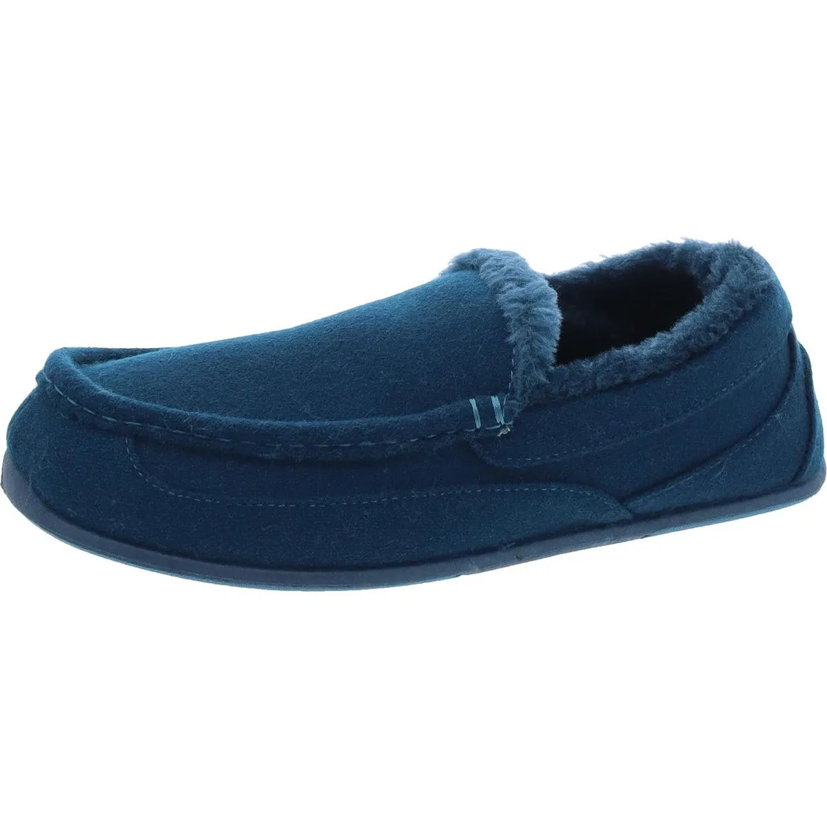 Spun Mens Comfort Insole Faux Fur Lined Loafer Slippers