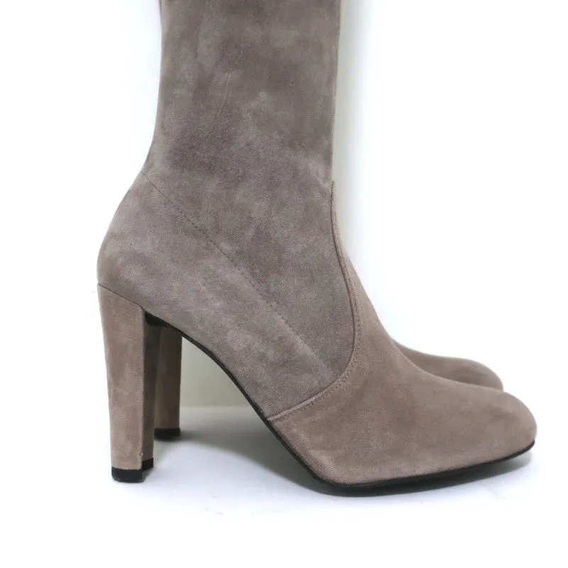 Stuart Weitzman Highland Over the Knee Boots Taupe Gray Suede Size 9.5