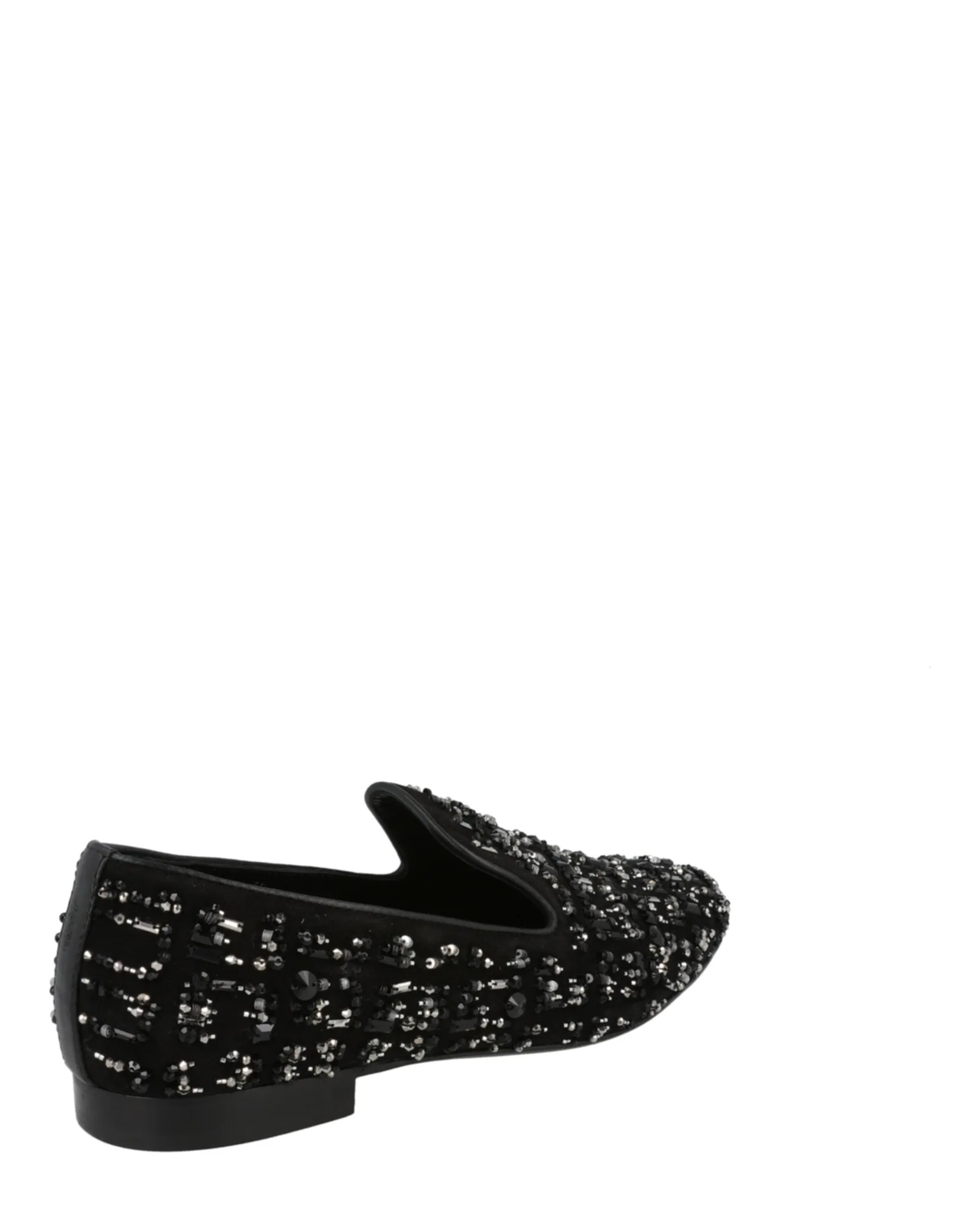 Suede Bead-Embellished Slippers