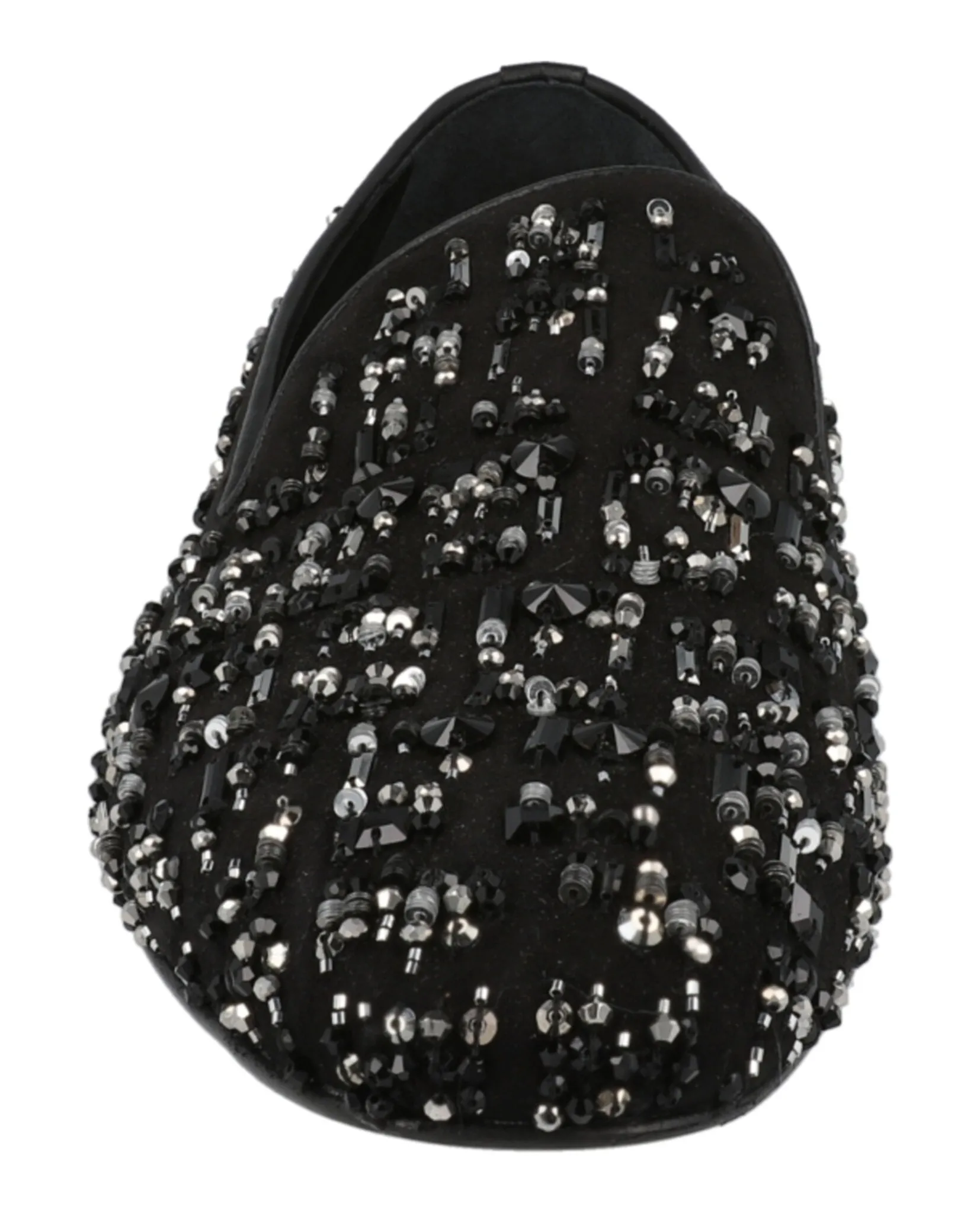 Suede Bead-Embellished Slippers