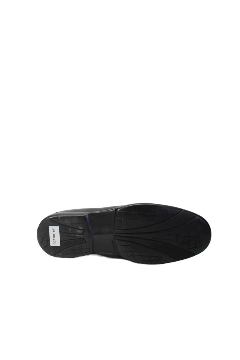 Tardini Mens Deer Skin Moccasin Slip On Dress Shoes Black
