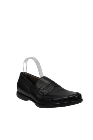 Tardini Mens Deer Skin Moccasin Slip On Dress Shoes Black
