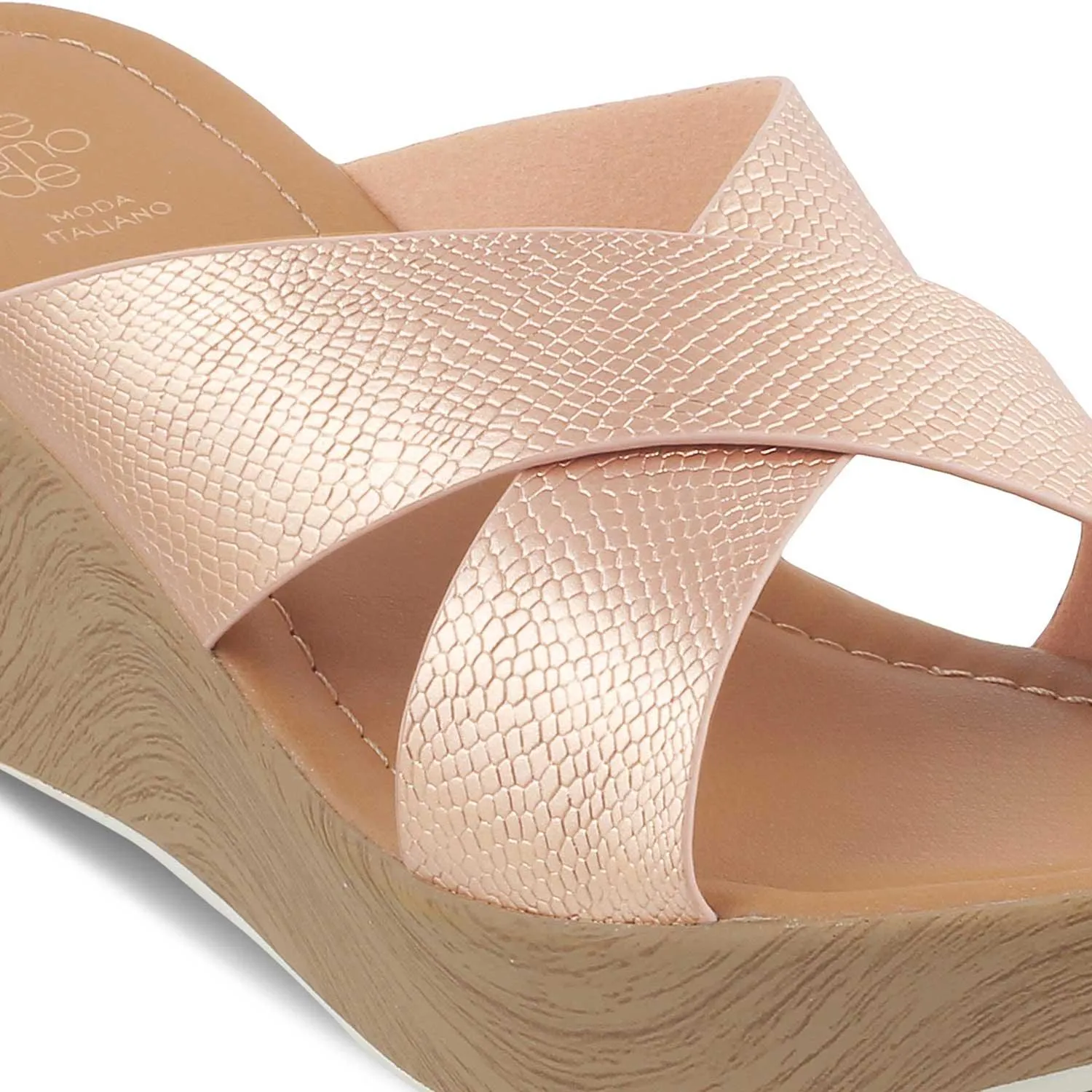 The Santamon Champagne Women's Dress Wedge Sandals Tresmode