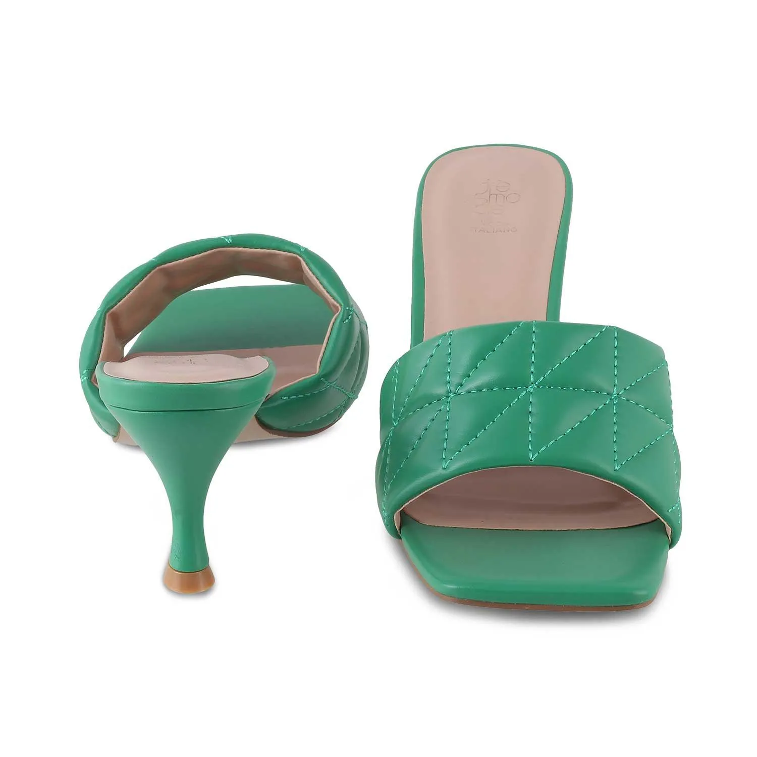 The Tuliza Green Women's Dress Heel Sandals Tresmode
