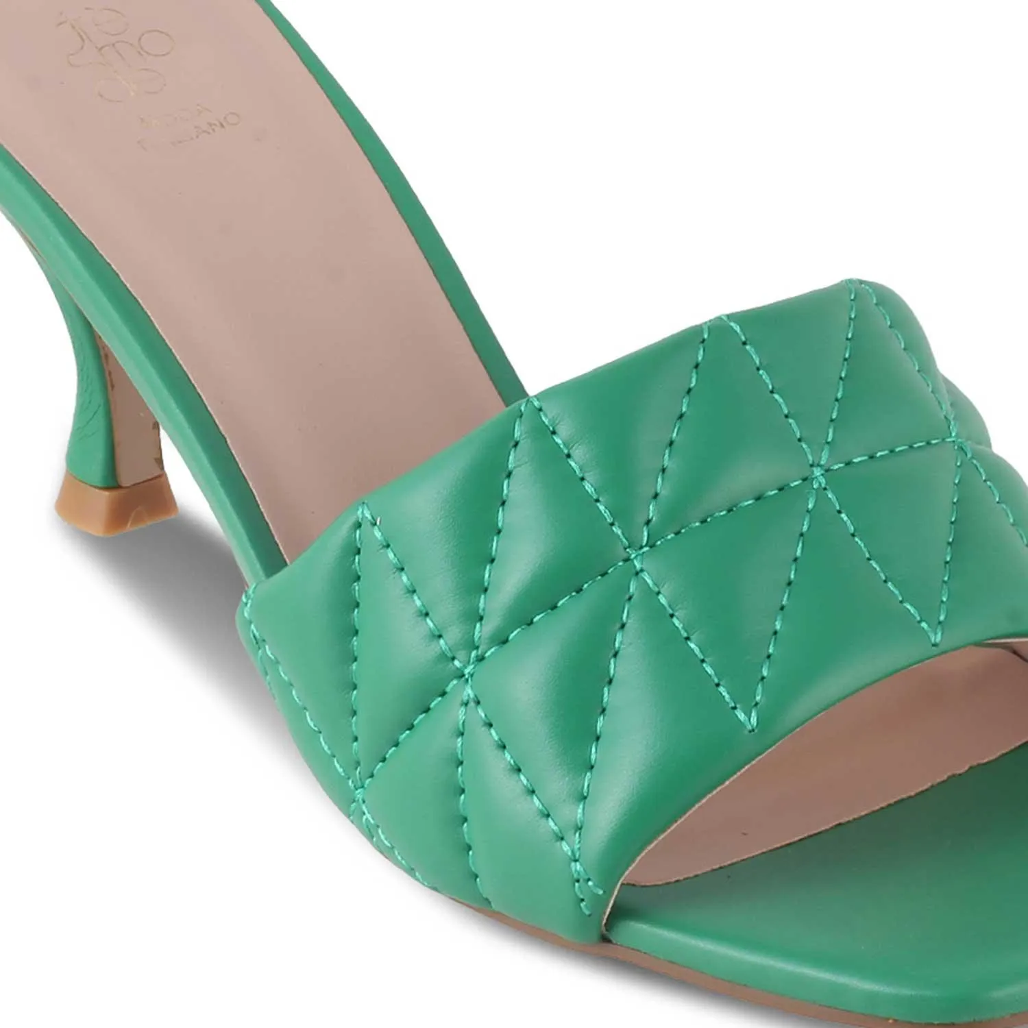 The Tuliza Green Women's Dress Heel Sandals Tresmode
