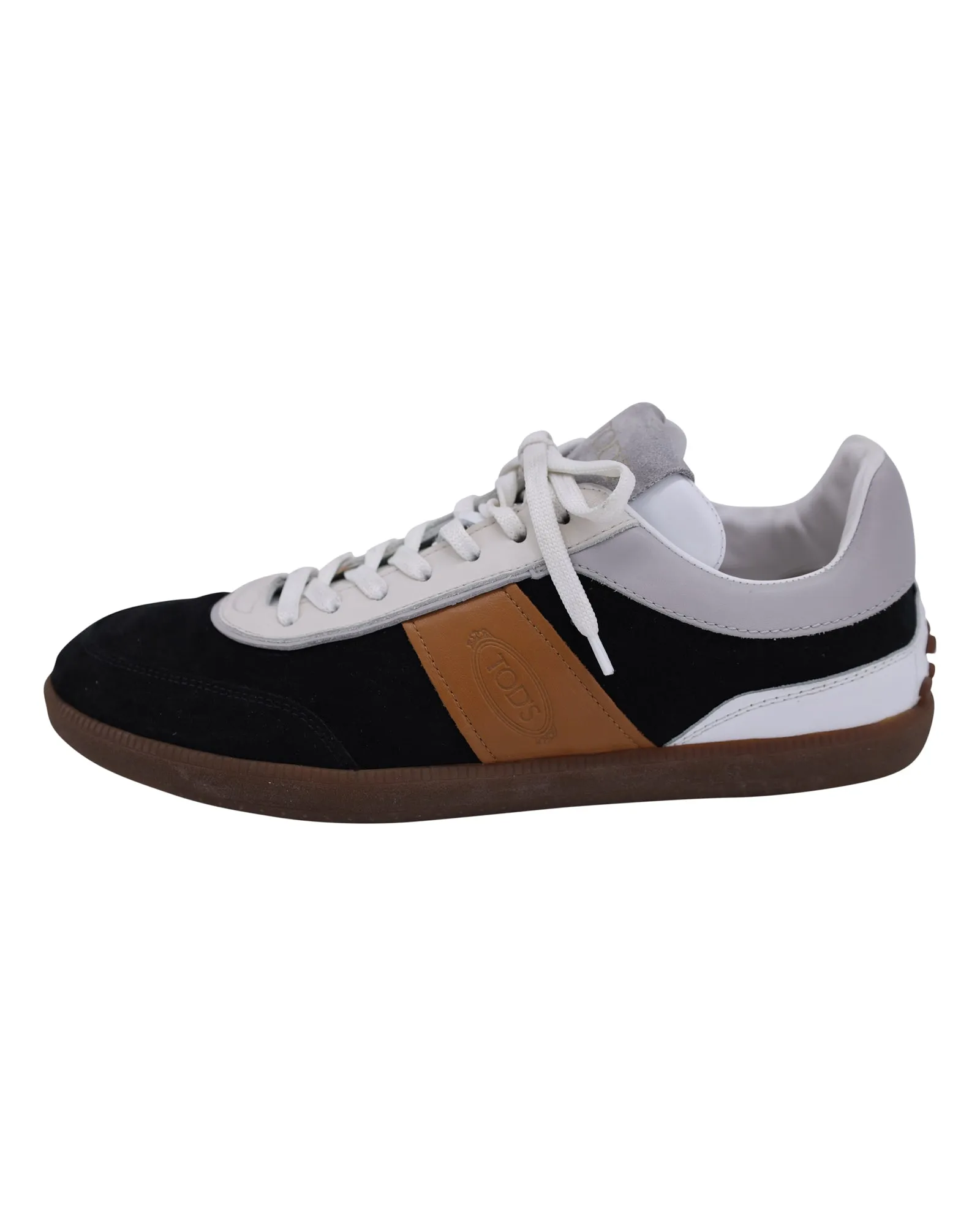 Tod's Allacciata Casetta Heritage Sneakers in Black Leather and Suede