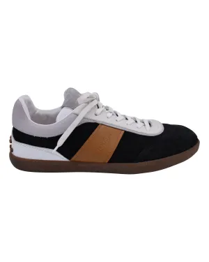 Tod's Allacciata Casetta Heritage Sneakers in Black Leather and Suede