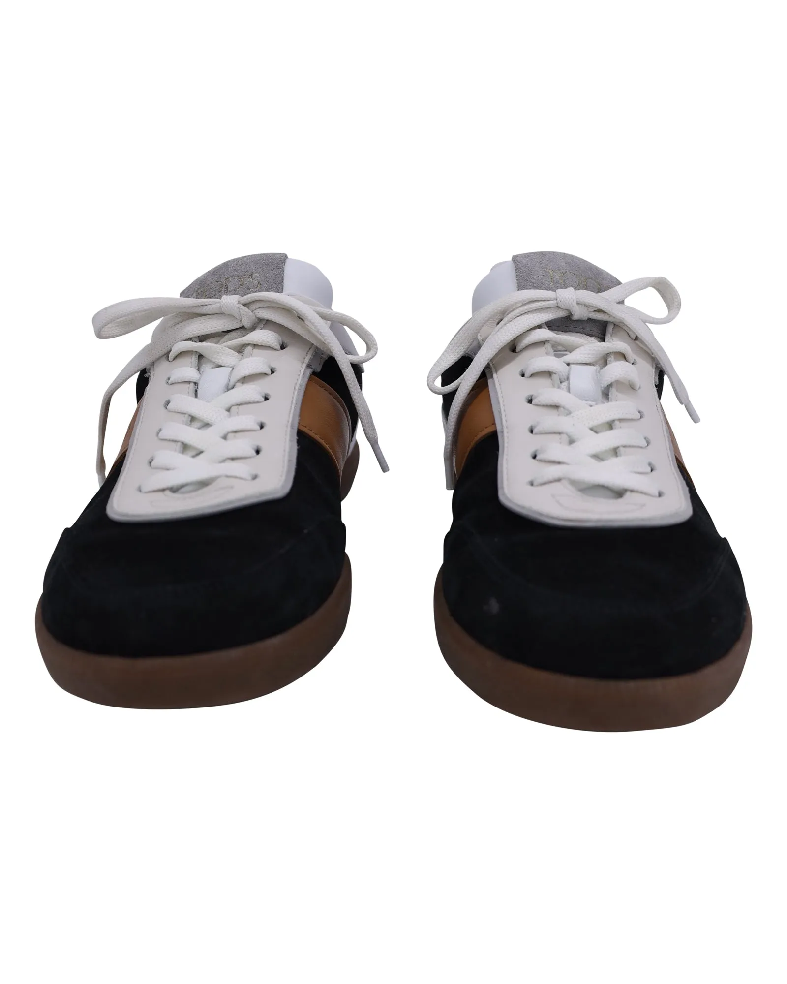 Tod's Allacciata Casetta Heritage Sneakers in Black Leather and Suede