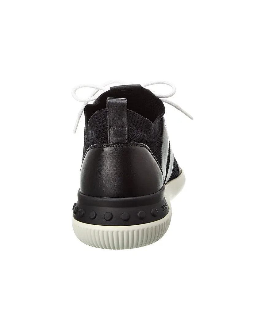 TOD��s Sportivo Light Knit & Leather Sneaker