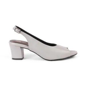 Tresmode Eden Grey Women's Dress Block Heel Slingback Pumps