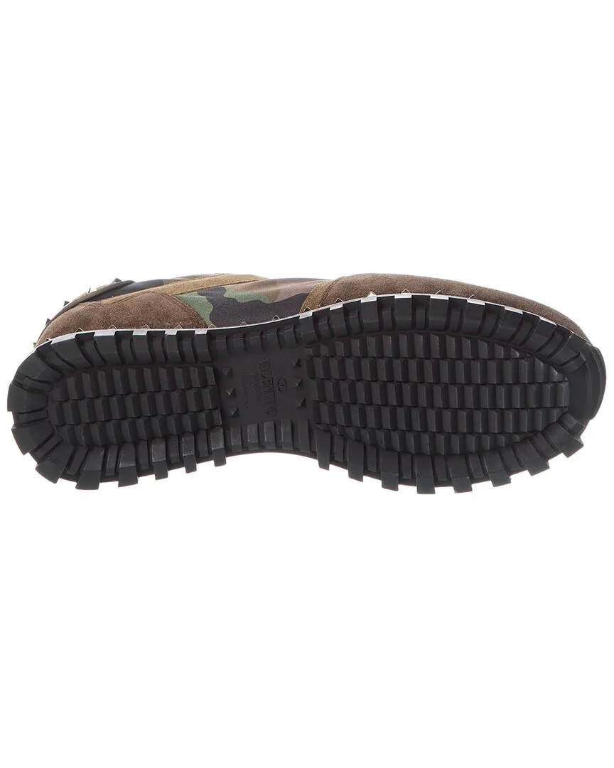 Valentino Camo Canvas & Leather Sneaker