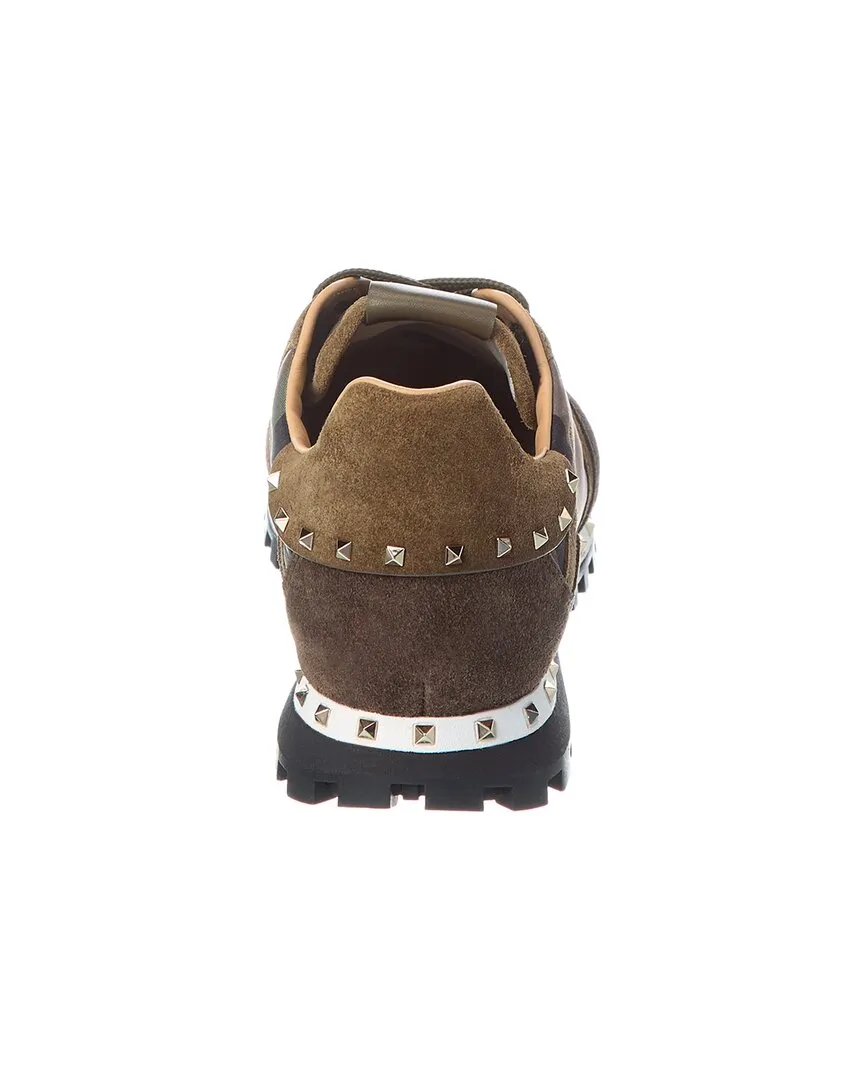 Valentino Camo Canvas & Leather Sneaker
