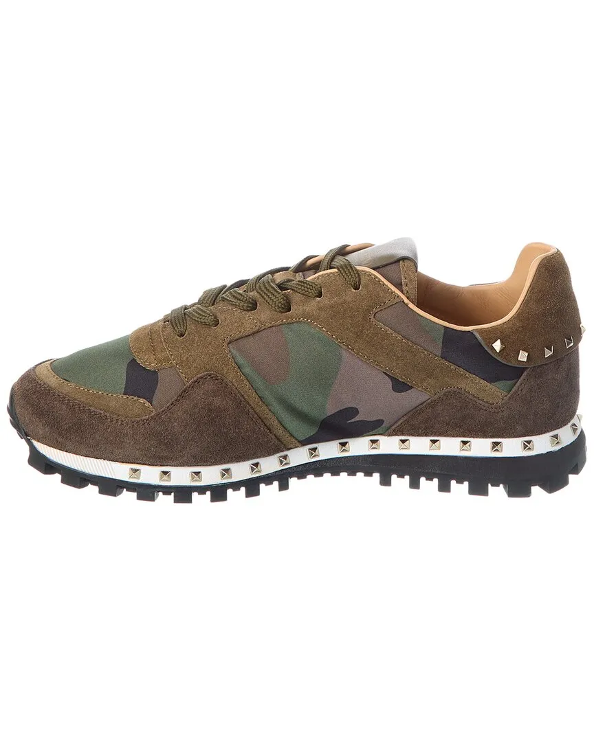 Valentino Camo Canvas & Leather Sneaker